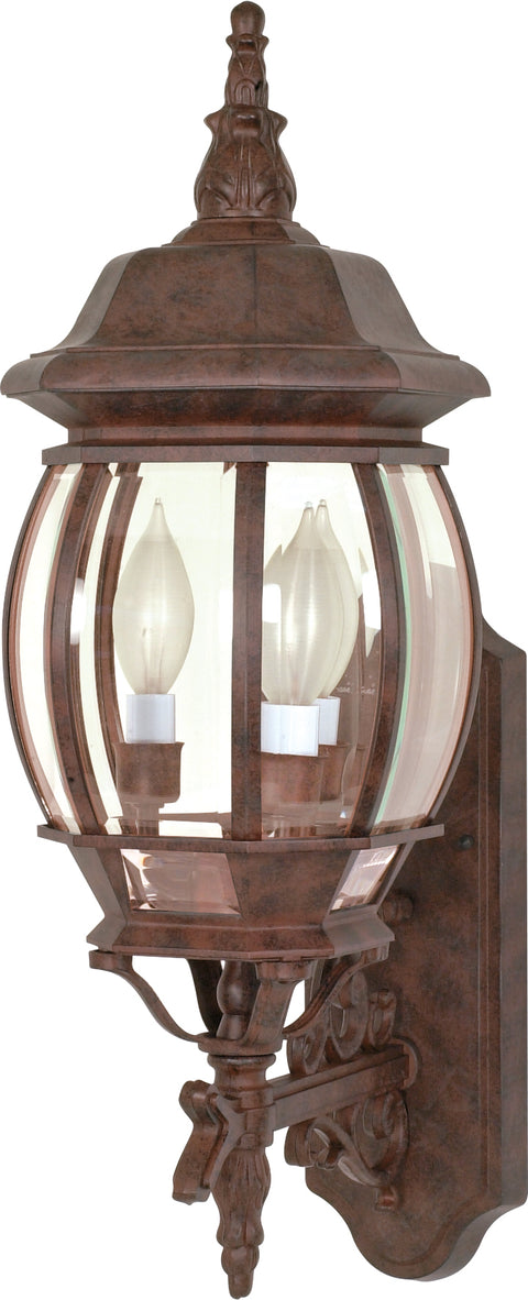 Nuvo Lighting 60/889 Central Park 3 Light 22 Inch Wall Mount Sconce Lantern with Clear Beveled Glass