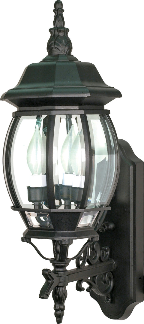 Nuvo Lighting 60/890 Central Park 3 Light 22 Inch Wall Mount Sconce Lantern with Clear Beveled Glass