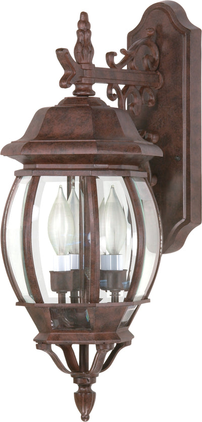Nuvo Lighting 60/892 Central Park 3 Light 22 Inch Wall Mount Sconce Lantern with Clear Beveled Glass