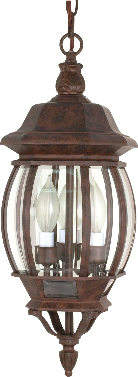 Nuvo Lighting 60/895 Central Park 3 Light 20 Inch Hanging Lantern with Clear Beveled Glass