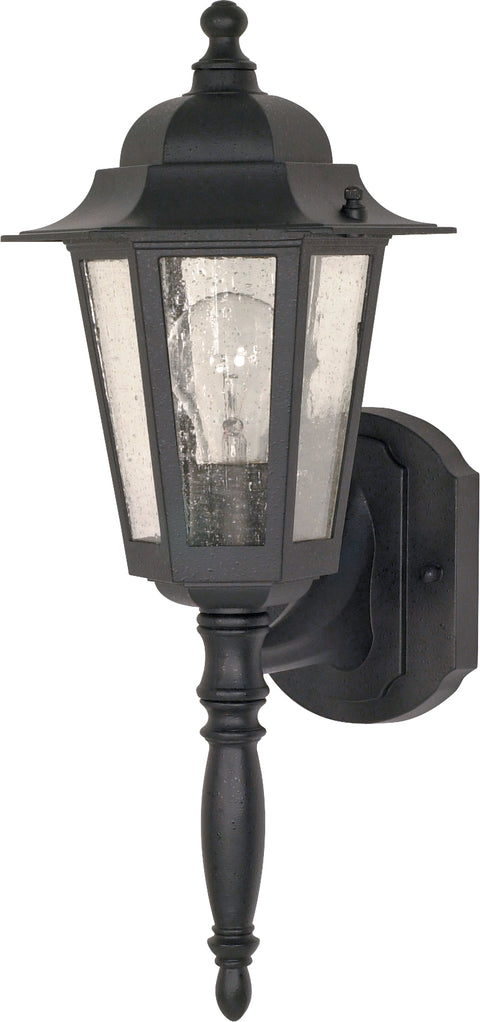 Nuvo Lighting 60/987 Cornerstone 1 Light 18 Inch Wall Mount Sconce Lantern with Clear Seed Glass