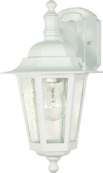 Nuvo Lighting 60/988 Cornerstone 1 Light 13 Inch Wall Mount Sconce Lantern Arm Down with Clear Seed Glass