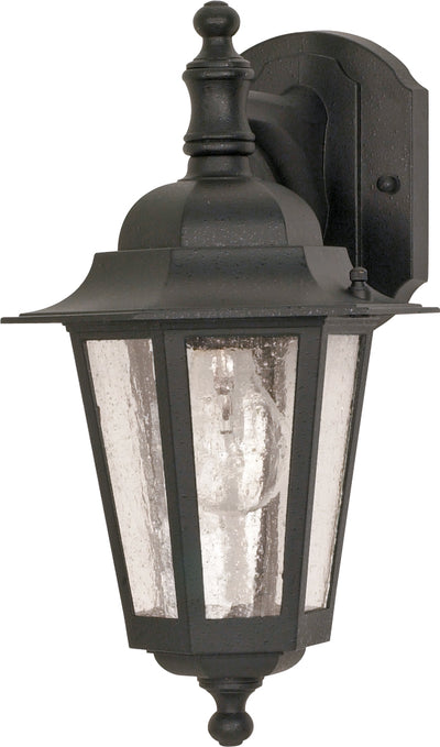 Nuvo Lighting 60/990 Cornerstone 1 Light 13 Inch Wall Mount Sconce Lantern Arm Down with Clear Seed Glass
