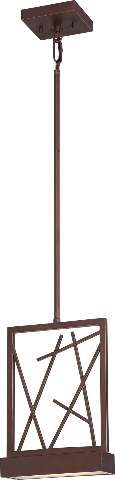 Nuvo Lighting 62/111 STIX LED MINI PENDANT  PATINA BRONZE/FROSTED GLASS