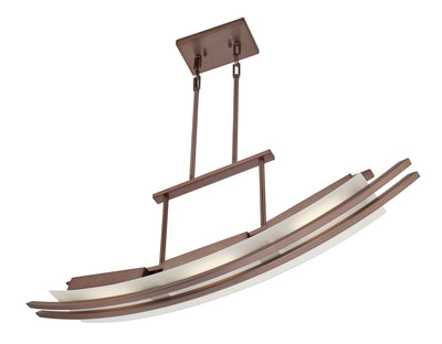 Nuvo Lighting 62/123 TRAX LED ISLAND PENDANT  HAZEL BRONZE/FROSTED GLASS