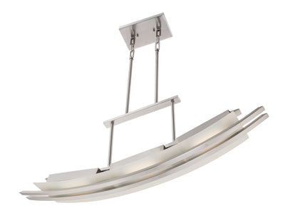 Nuvo Lighting 62/133 TRAX LED ISLAND PENDANT  BRUSHED NICKEL/FROSTED GLASS