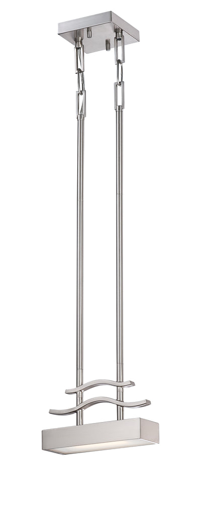 Nuvo Lighting 62/134 WAVE LED MINI PENDANT  BRUSHED NICKEL/FROSTED GLASS