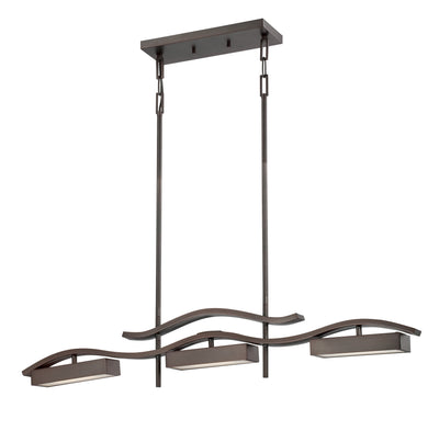Nuvo Lighting 62/135 WAVE LED ISLAND PENDANT  HAZEL BRONZE/FROSTED GLASS