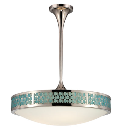 Nuvo Lighting 62/141 Raindrop Large Pendant with White Glass and removable Aquamarine insert
