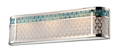 Nuvo Lighting 62/144 Raindrop 3 Module Vanity with White Glass and removable Aquamarine insert