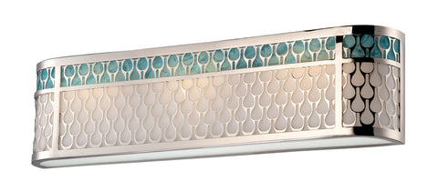 Nuvo Lighting 62/144 Raindrop 3 Module Vanity with White Glass and removable Aquamarine insert