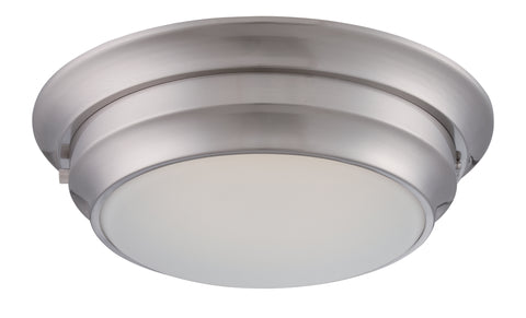 Nuvo Lighting 62/156 DASH LED FLUSH FIXTURE POL NICKEL/FROSTED GLASS