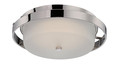 Nuvo Lighting 62/182 CIRQUE LED FLUSH DOME  POL NICKEL/FROSTED GLASS