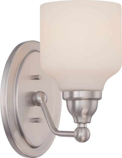 Nuvo Lighting 62/386 KIRK 1 light VANITY/OMNI LED  POL NICKEL/SATIN WHITE GLSS