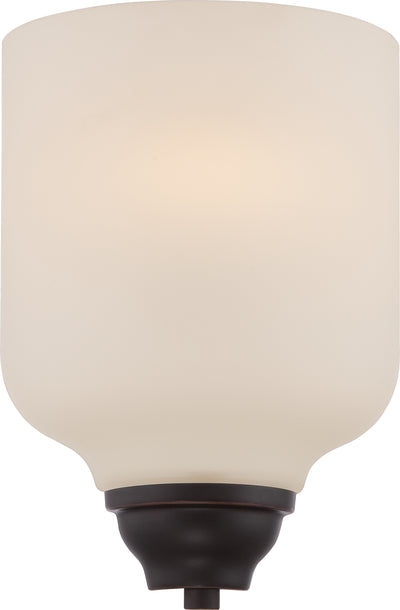 Nuvo Lighting 62/391 KIRK 1 light LED WALL SCONCE  MAHOGANY BRNZ/SATIN WHITE GLSS