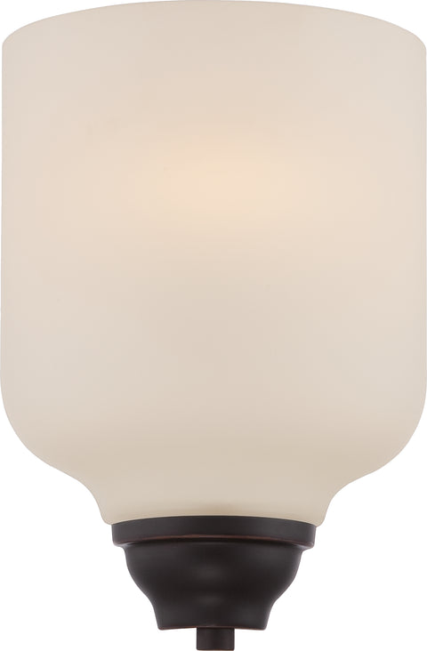 Nuvo Lighting 62/391 KIRK 1 light LED WALL SCONCE  MAHOGANY BRNZ/SATIN WHITE GLSS