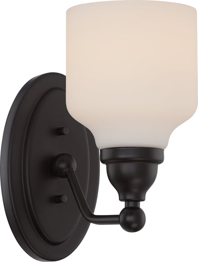 Nuvo Lighting 62/396 KIRK 1 light VANITY/OMNI LED  MAHGNY BRNZE/SATN WHT GLSS