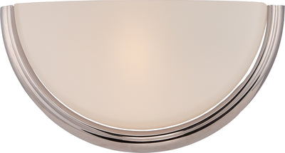 Nuvo Lighting 62/401 DYLAN 1 light LED WALL SCONCE POL NICKEL/SATIN WHITE GLASS