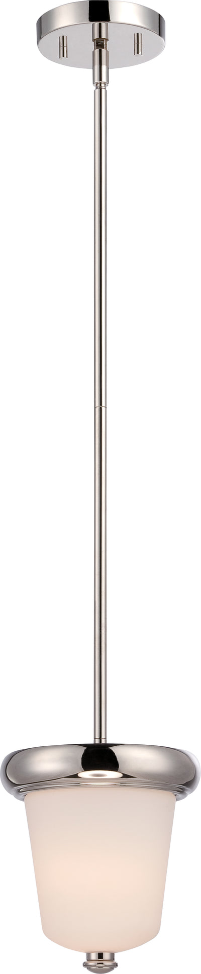 Nuvo Lighting 62/402 DYLAN 1 light LED MINI PENDANT  POL NICKEL/SATIN WHITE GLASS