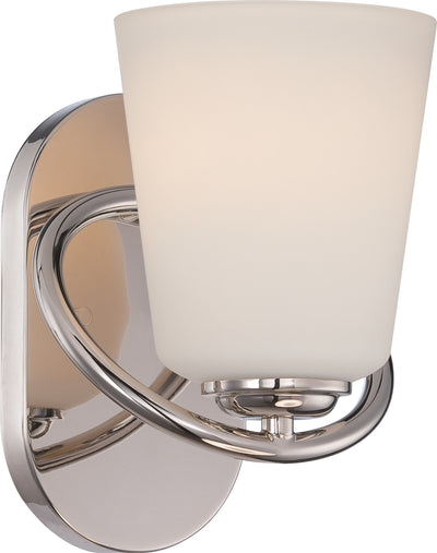 Nuvo Lighting 62/406 DYLAN 1 light VANITY/OMNI LED POL NICKEL/SATIN WHITE GLSS
