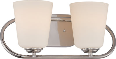 Nuvo Lighting 62/407 DYLAN 2 light VANITY/OMNI LED POL NICKEL/SATIN WHITE GLSS