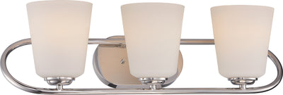 Nuvo Lighting 62/408 DYLAN 3 light VANITY/OMNI LED POL NICKEL/SATIN WHITE GLSS