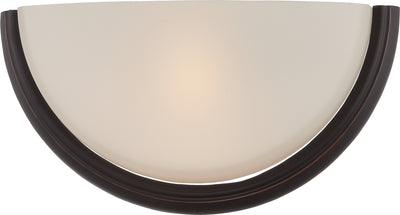 Nuvo Lighting 62/411 DYLAN 1 light LED WALL SCONCE MAHOGANY BRNZ/SATIN WHITE GLSS
