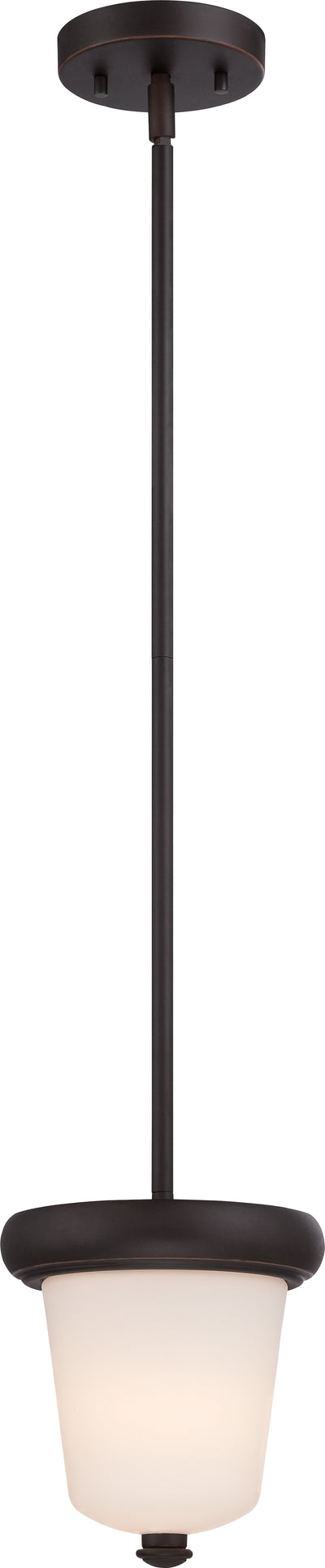 Nuvo Lighting 62/412 DYLAN 1 light LED MINI PENDANT  MAHOGANY BRNZ/SATIN WHITE GLSS