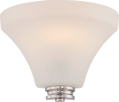 Nuvo Lighting 62/421 CODY 1 light LED WALL SCONCE  POL NICKEL/SATIN WHITE GLASS