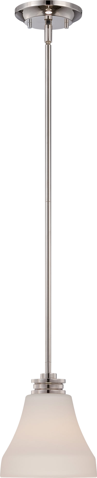 Nuvo Lighting 62/422 CODY 1 light LED MINI PENDANT POL NICKEL/SATIN WHITE GLASS