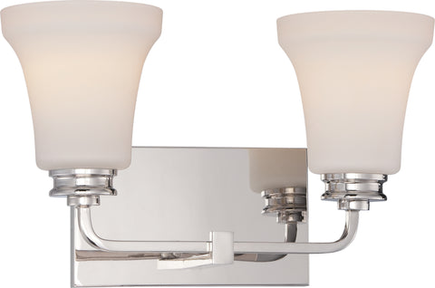 Nuvo Lighting 62/427 CODY 2 light VANITY/OMNI LED  POL NICKEL/SATIN WHITE GLSS