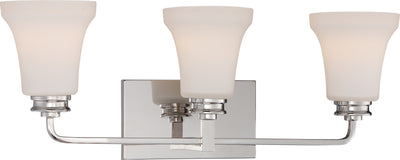 Nuvo Lighting 62/428 CODY 3 light VANITY/OMNI LED  POL NICKEL/SATIN WHITE GLSS