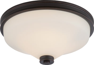 Nuvo Lighting 62/433 CODY 2 light LED FLUSH FXTRE  MAHOGANY BRNZ/SATIN WHITE GLSS