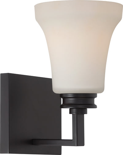 Nuvo Lighting 62/436 CODY 1 light VANITY/OMNI LED  MAHGNY BRNZE/SATN WHT GLSS
