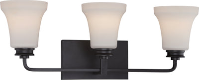 Nuvo Lighting 62/438 CODY 3 light VANITY/OMNI LED  MAHGNY BRNZE/SATN WHT GLSS