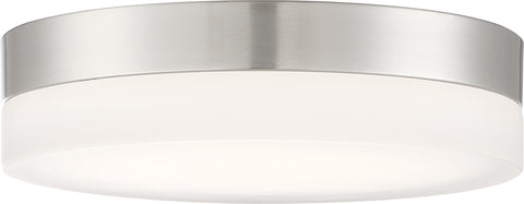 Nuvo Lighting 62/459 Pi 11 Inch Flush Mount LED Fixture Brushed Nickel Finish with Etched Glass