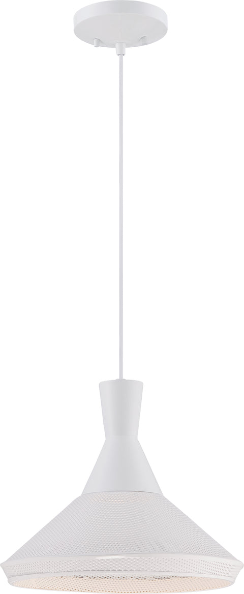 Nuvo Lighting 62/482 LUGER 1 light METAL SHADE PENDANT GLACIER WHITE/14W LED PAR INCL