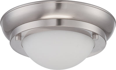 Nuvo Lighting 62/511 POKE MINI LED FLUSH FIXTURE  BRSHD NICKEL/SATIN WHTE GLSS
