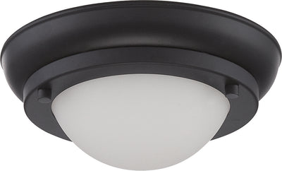 Nuvo Lighting 62/512 POKE MINI LED FLUSH FIXTURE  AGED BRONZE/SATIN WHTE GLSS