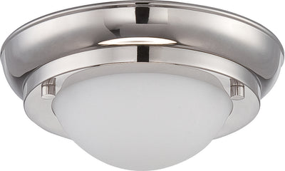 Nuvo Lighting 62/513 POKE MINI LED FLUSH FIXTURE  POL NICKEL/SATIN WHTE GLSS