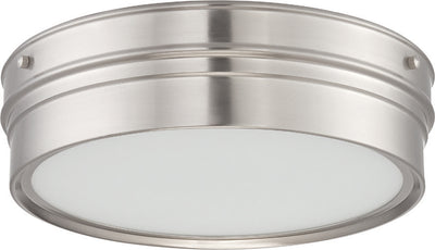 Nuvo Lighting 62/521 BEN LED FLUSH  BRSHD NICKEL/SATIN WHTE GLSS