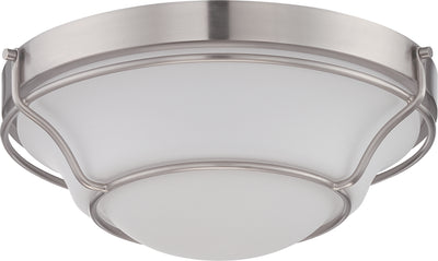Nuvo Lighting 62/527 BAKER LED FLUSH  BRSHD NICKEL/SATIN WHTE GLSS