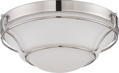 Nuvo Lighting 62/529 BAKER LED FLUSH  POL NICKEL/SATIN WHTE GLSS