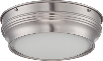 Nuvo Lighting 62/531 LARK LED FLUSH BRSHD NICKEL/SATIN WHTE GLSS
