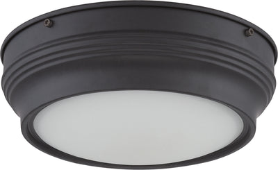 Nuvo Lighting 62/532 LARK LED FLUSH AGED BRONZE/SATIN WHTE GLSS