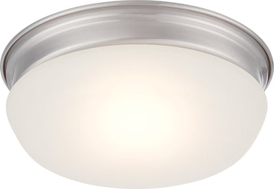 Nuvo Lighting 62/603 TREVOR LED FLUSH BRSHD NCKL/FRSTED GLASS