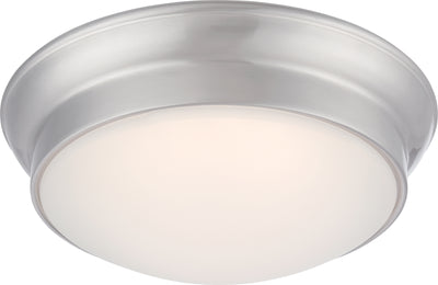Nuvo Lighting 62/605 CONRAD LED FLUSH BRSHD NCKL/FRSTED GLASS