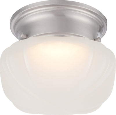 Nuvo Lighting 62/613 BOGIE LED FLUSH  BRSHD NCKL/FRSTED GLASS