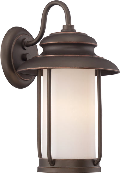 Nuvo Lighting 62/631 Bethany LED Outdoor Small Wall Mount Sconce with Satin White Glass