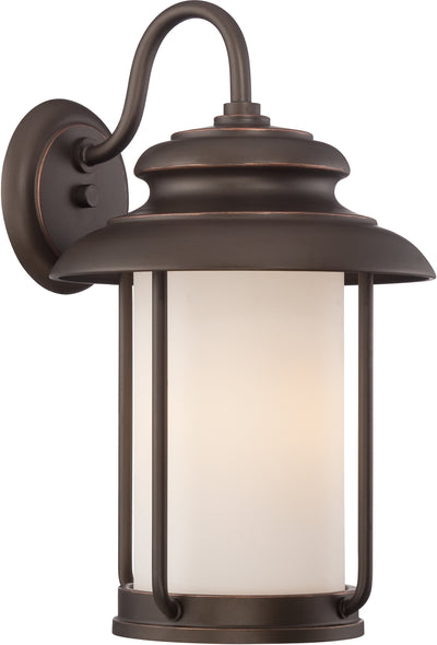 Nuvo Lighting 62/632 Bethany LED Outdoor Large Wall Mount Sconce with Satin White Glass